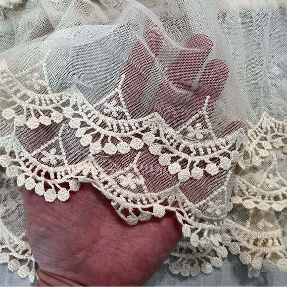 ARêve Ivory Textured Knit Sweater Dress XL Lace Hem Boho Tunic Soft Cozy - Picture 14 of 16